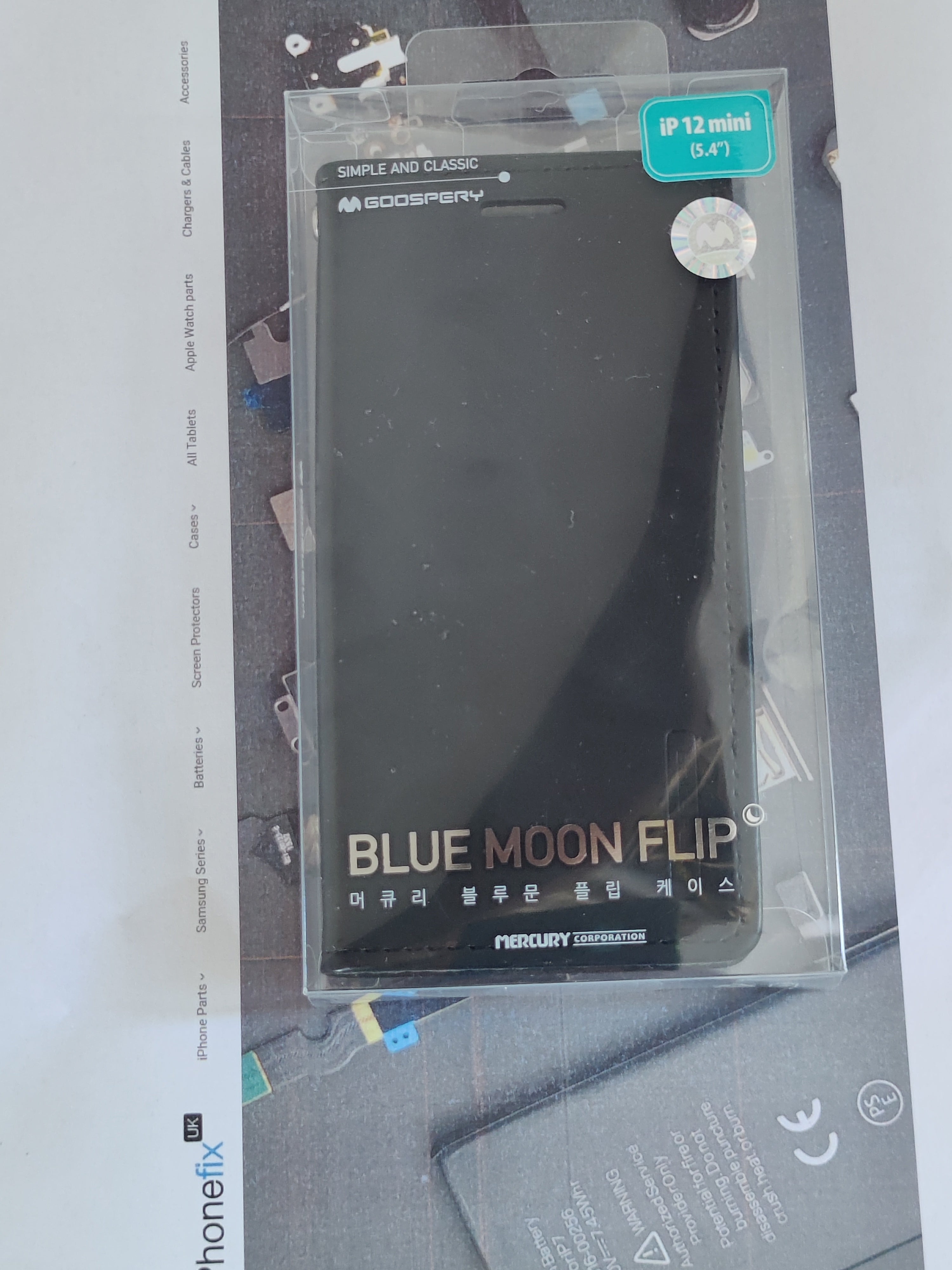 Bluemoon iPhone 12 mini Case - Flip and Wallet - Black