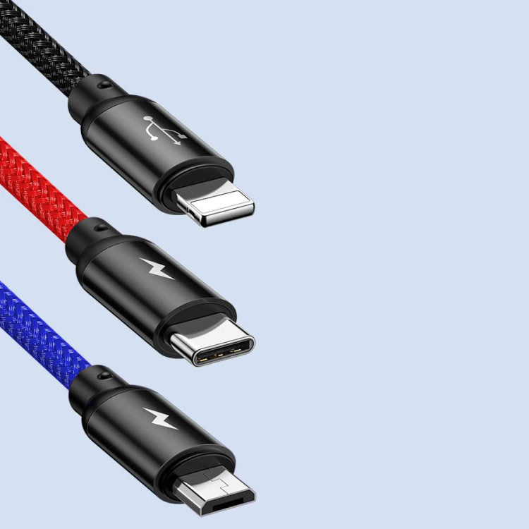 Baseus 3in1 USB Cable for Mobile Phone Micro USB Type C Charger Cable 2