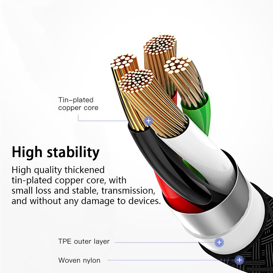 Baseus 3in1 USB Cable for Mobile Phone Micro USB Type C Charger Cable 5