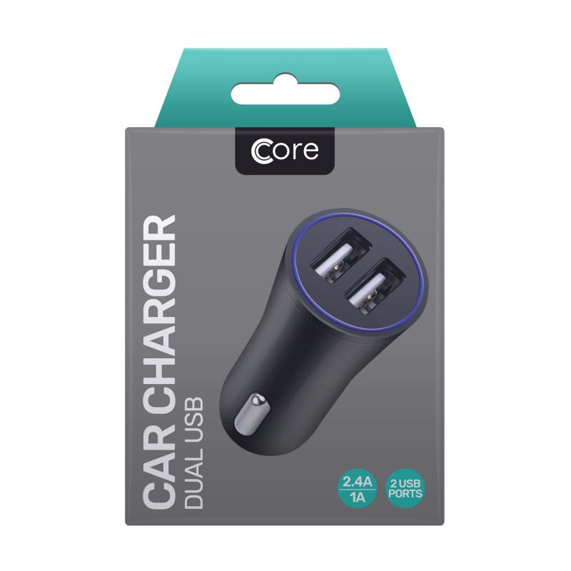 Car Charger Dual USB Black