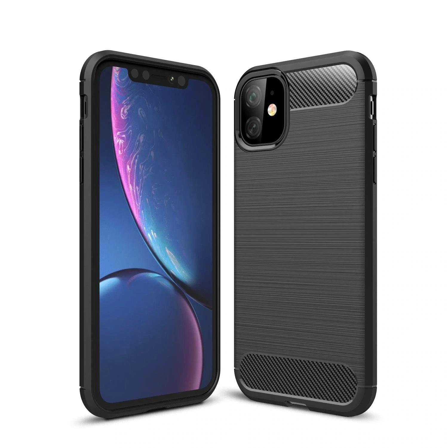 iPhone 11 Carbon Fibre Shock Proof Case - Black