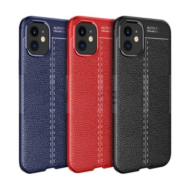 iPhone 12 - 12 Pro Litchi Leaf Protective Case