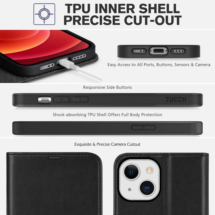 iPhone 13 Mini Leather Flip Wallet Case - h