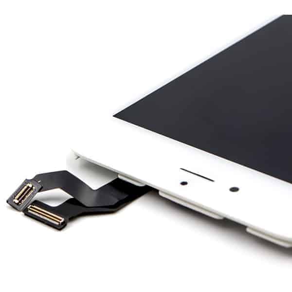 Close up of flex cable on white iPhone 6S Plus Screen