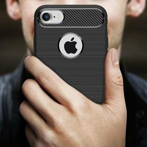 iPhone Carbon Fibre Shock Proof Case - Black 1