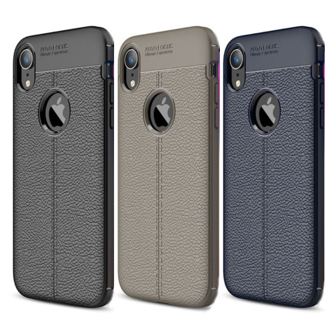 iPhone XR Litchi Leaf Protective Case